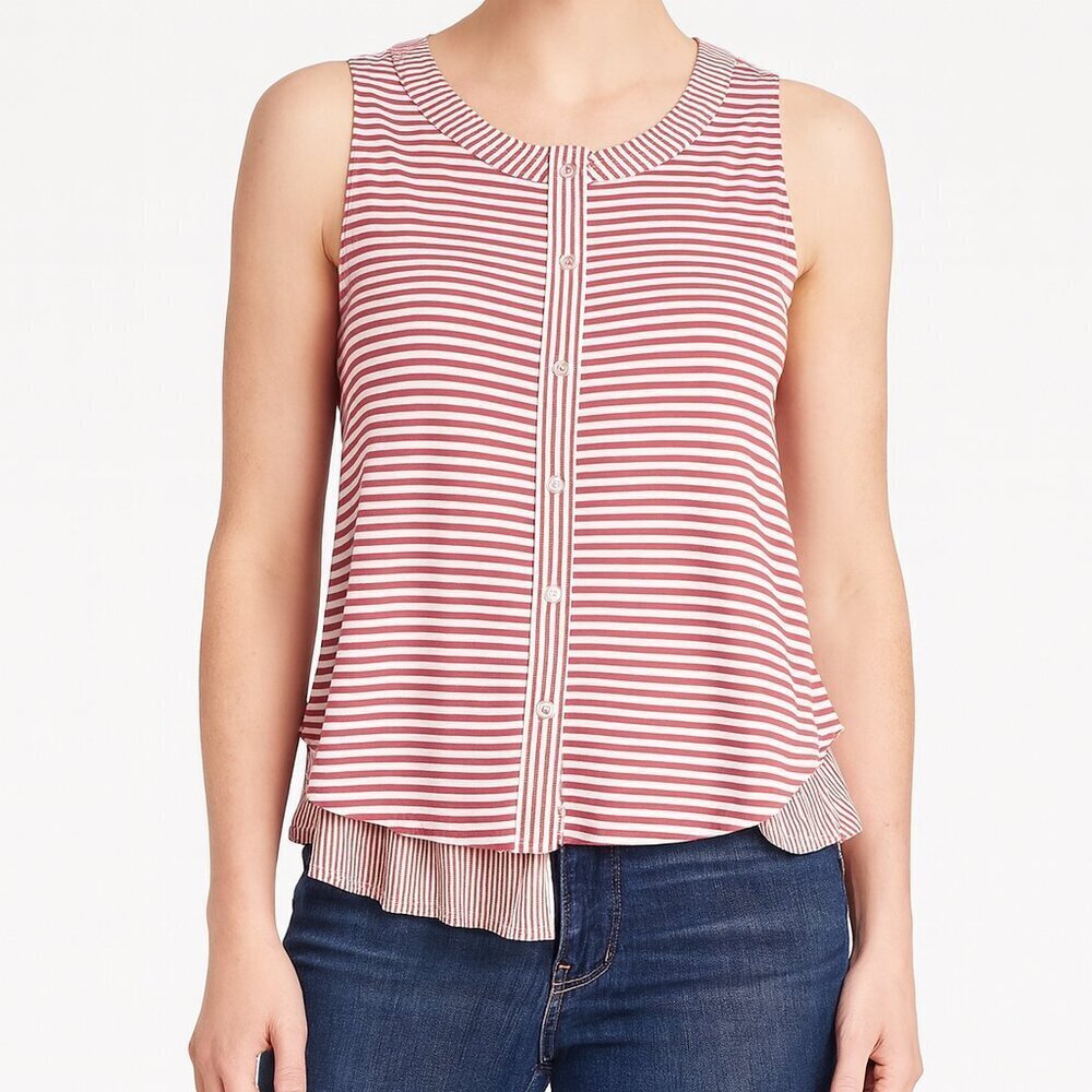 Anthropologie Meadow Rue Fenella Striped Peplum Tank S